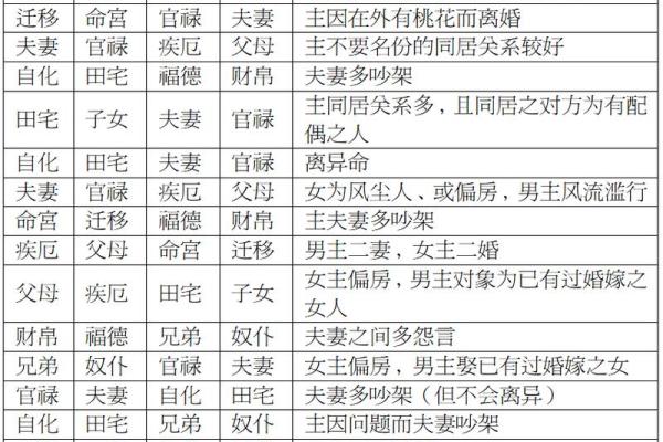 紫微斗数化忌对照 紫微斗数化忌入各宫？