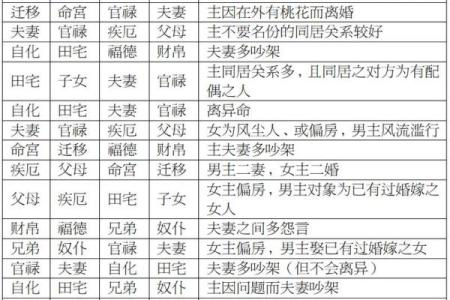 紫微斗数化忌对照 紫微斗数化忌入各宫？