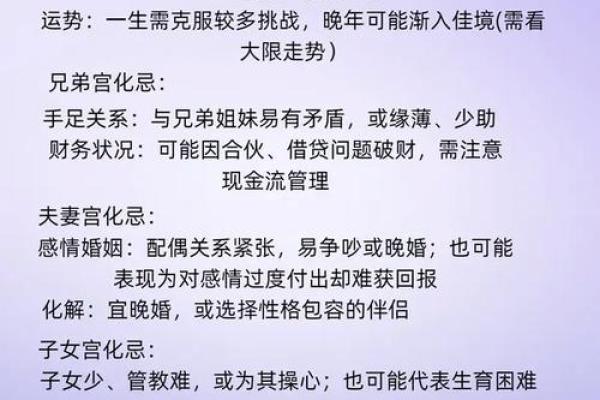紫薇斗数化解化忌
