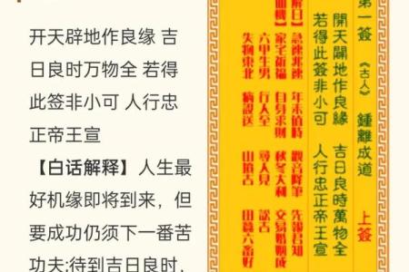 观音灵签签王解释