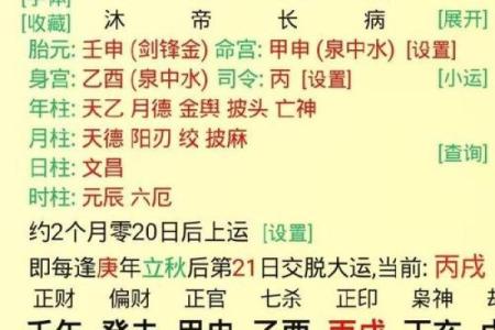周易算命八字流年示范