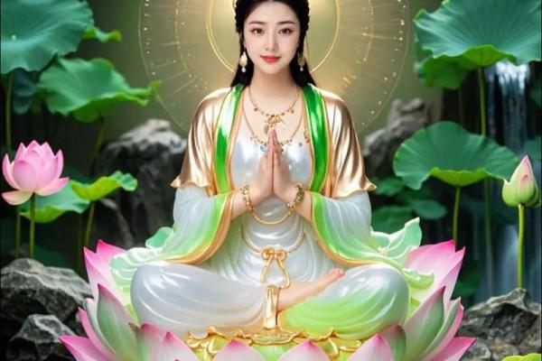 观音菩萨坐什么花
