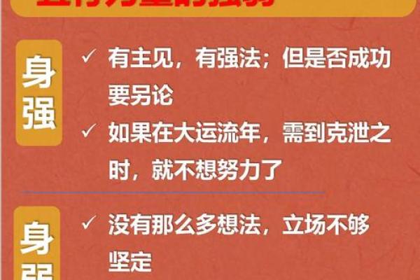 八字命理中的身旺与身弱