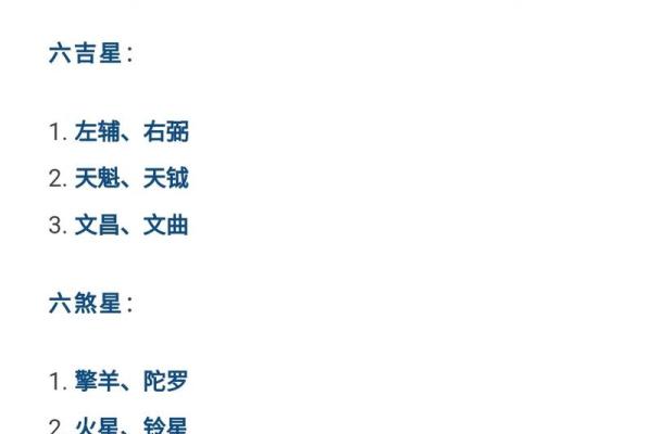紫薇斗数吉星煞星