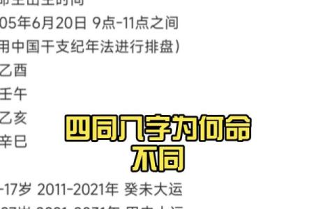 身边八字相同命运不同