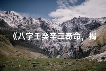 小三命八字
