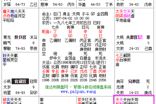 紫薇斗数命宫性格