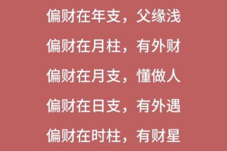 八字中的偏财和正财代表什么